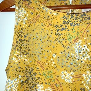 LOFT yellow floral blouse, size medium WITH TAGS